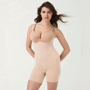 Spanx OnCore  Sculpting Open-Bust Mid-Thigh Bodysuit S